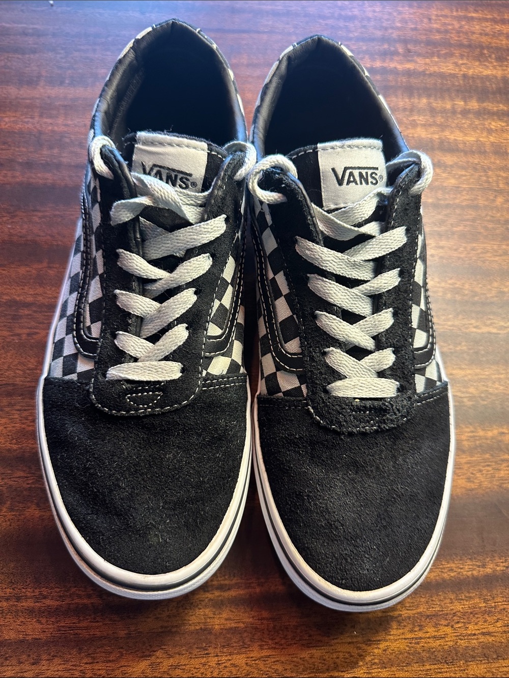Vans Black & White Checkerboard Low-Top Skate Sneakers